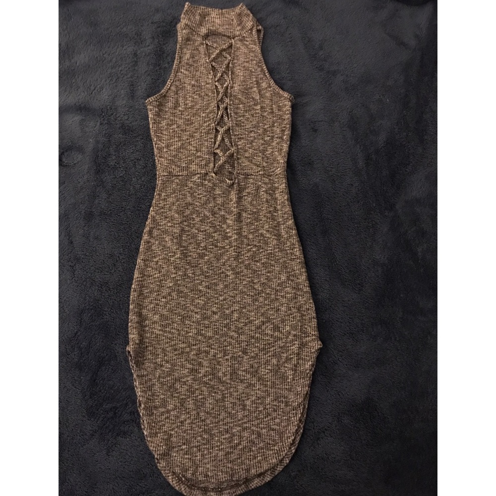Grey Front Criss Cross Dress